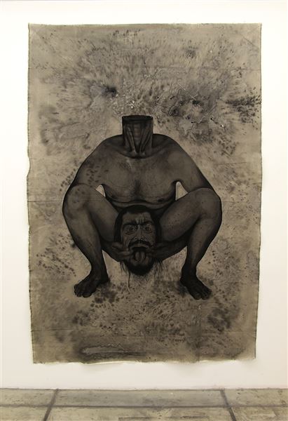G Spot Series , Sheela Na Gig,  Acrylic & Ink on cotton, 170x250 cm