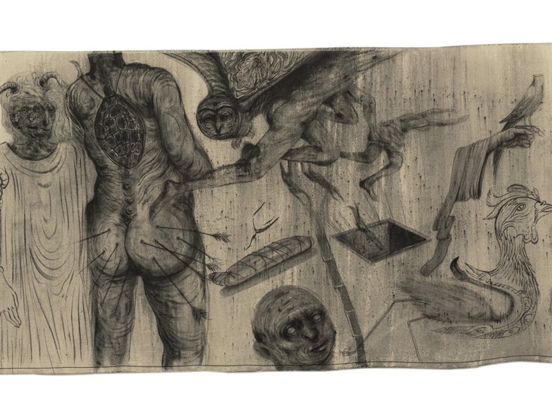 (Detail of the scroll) Tales of a Stateless Parrot